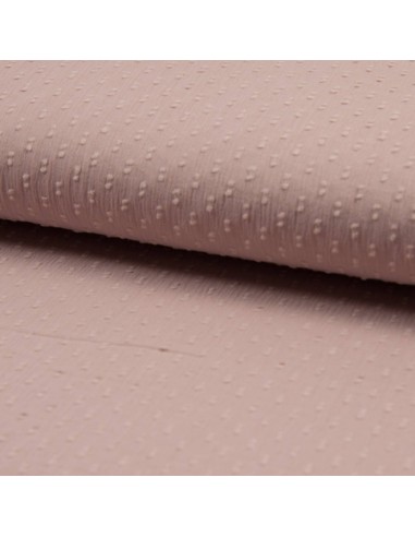 Tissu Crépon coton plumetis vieux rose - tissus habillement au mètre - vetement couturiere sur mesure  Biarritz