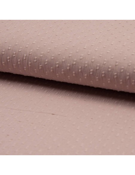 Tissu Crépon coton plumetis vieux rose - tissus habillement au mètre - vetement couturiere sur mesure  Biarritz