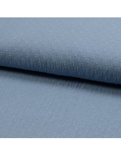 Tissu Crépon coton plumetis bleu - tissus habillement au mètre - vetement couturiere sur mesure  Biarritz