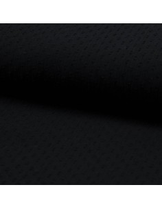 Tissu Crèpon coton plumetis noir - tissus habillement au mètre - vetement couturiere sur mesure  Biarritz