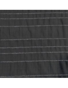 Tissu voile coton rayures horizontales noir - tissus habillement au mètre - vetement couturiere sur mesure  Biarritz