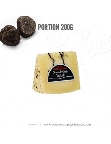 Un Fromage de Brebis pasteurisé  truffe noire, Fromage de brebis affiné : Origine : Castilla la Mancha portion 200g