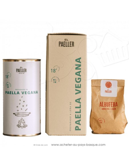 LA Paella VEGAN cuite au feu de bois : 10 légumes frais de saison Kit complet 2 personnes