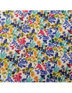 Piqué de polyCoton relief blanc motif floraux - Tissu habillement vente en ligne - vetement couturiere - Dock Biarritz