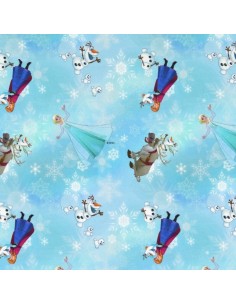 Tissu Disney enfant Jersey coton La Reine des Neiges Olaf Elsa Anna - Tissus habillement au mètre vente en ligne Biarritz