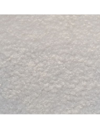 Tissu Jacquard ameublement bouclette blanc effet laine mouton - tissus siège au mètre coussin rideaux sur mesure réfection