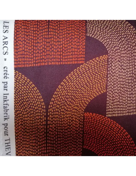 zoom Tissu toile coton LES ARCS maison THEVENON - Tissus ameublement au mètre rideaux coussin réfection siège