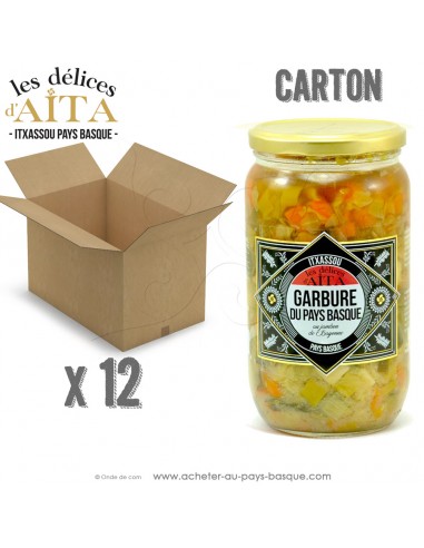 CARTON de 12 Bocaux de Soupe Garbure du Pays...