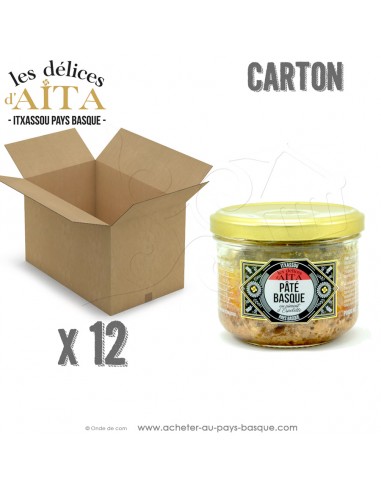 CARTON de 12 Bocaux de Pâté basque au piment d'Espelette 180g