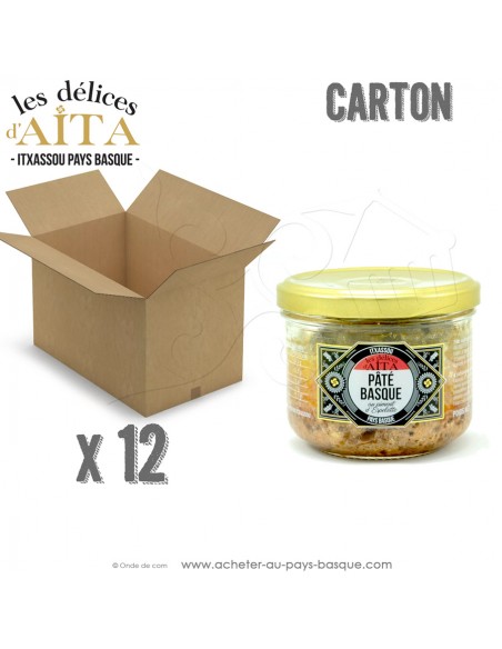 CARTON de 12 Bocaux de Pâté basque au piment d'Espelette 180g