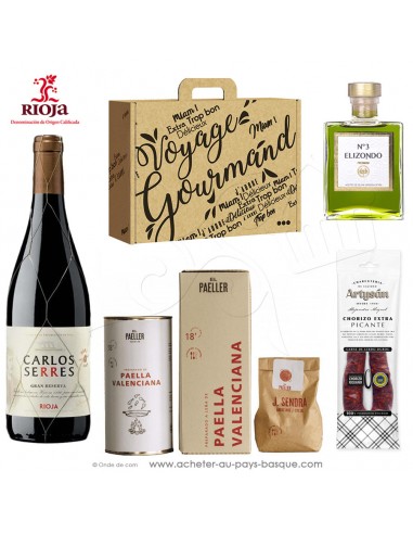 Coffret Cadeau : e Viva Espana,  Paella, vin, Chorizo, huile d'olive
