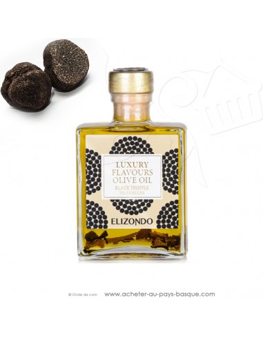 Huile d'olive espagnole picual extra vierge Elizondo premium flacon verre luxe 200ml truffe noire