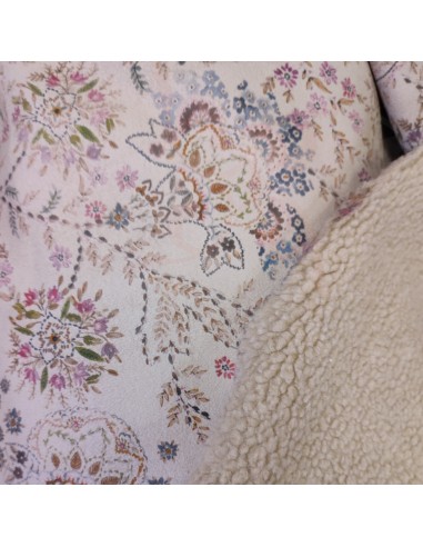 Tissu Suédine à petites fleur doublée fausse...