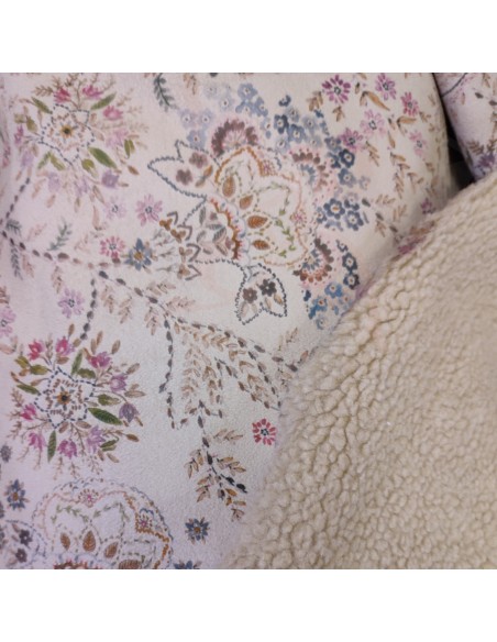 Tissu Suédine à petites fleur doublée fausse fourrure