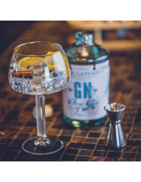 Ets Lapurdi - des spiritueux artisanaux basques ici le Gin mise en scène.