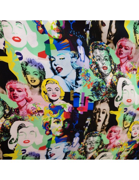 Tissu viscose imprimé portrait Maryline Monroe - Tissus habillement au mètre haute couture - vente en ligne mercerie Biarritz