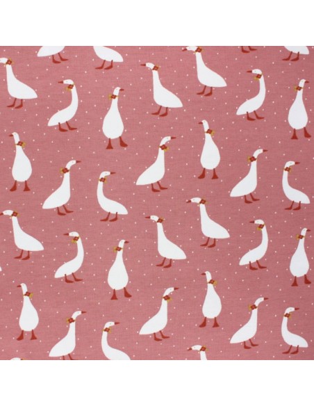 Tissu Jersey coton rose Oeko-tex BIO oies by POPPY - Tissus habillement enfant au mètre - vente en ligne mercerie biarritz