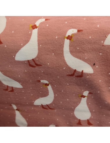 Zoom Tissu rose Jersey coton Oeko-tex BIO oies by POPPY - Tissus habillement enfant au mètre - vente en ligne mercerie biarritz