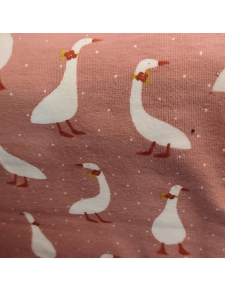 Zoom Tissu rose Jersey coton Oeko-tex BIO oies by POPPY - Tissus habillement enfant au mètre - vente en ligne mercerie biarritz