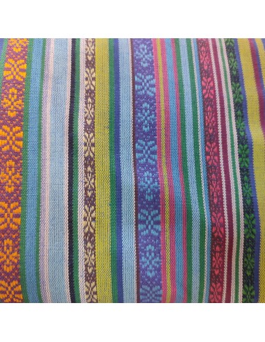 Zoom Tissu jacquard brocard mexicain bleu - tissus habillement au mètre vente en ligne - vetement couturiere