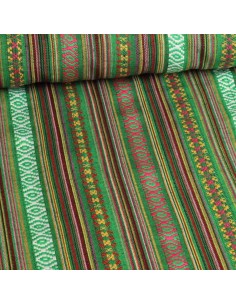 Tissu jacquard brocard mexicain vert - tissus habillement au mètre vente en ligne - vetement couturiere