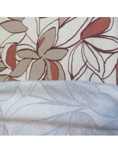 zoom Jersey écru sweat léger fleur terracotta Big Flower de POPPY - Tissu habillement au mètre vente en ligne