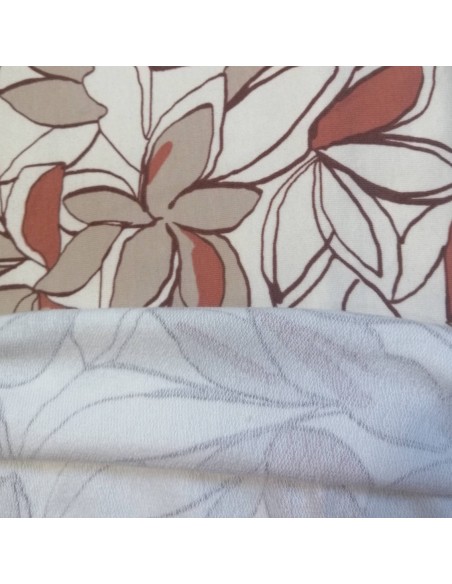 zoom Jersey écru sweat léger fleur terracotta Big Flower de POPPY - Tissu habillement au mètre vente en ligne