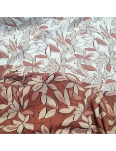 Jersey terracotta sweat léger fleur écrue Big Flower de POPPY - Tissu habillement  au mètre vente en ligne - vetement couturiere 2