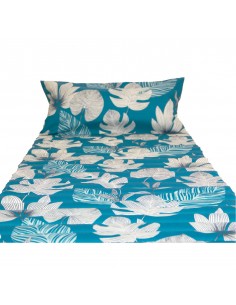 Matelas de plage 60x180 cm tropical bleu tête gonflable SUD ETOFFE - linge de maison - accessoire plage vacances 2