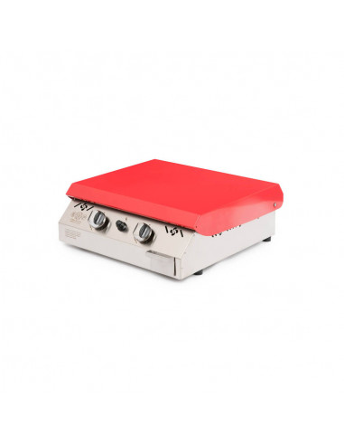 Plancha Gaz 2 feux Inox Plantxa plaque cuisson 8/10 rouge - equipement cuisson exterieur - cuisine saine bien être santé