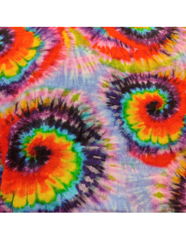 Tissu double gaze coton tie and dye multicolore  - tissus habillement été au mètre - vetements couturiere sur mesure