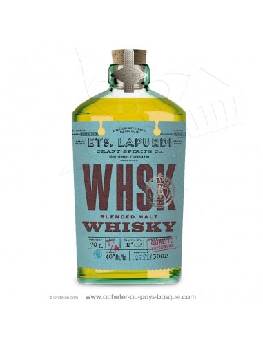Blended Malt Whisky WHSK 3 ans d'âge 40°  ETS. LAPURDI - 70cl - spiritueux artisanaux Basques vente en ligne