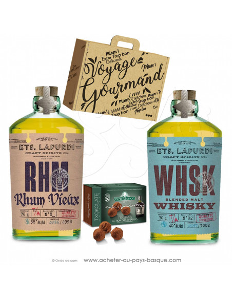 Coffret de dégustation de Spiritueux Basques : Rhum et Whisky