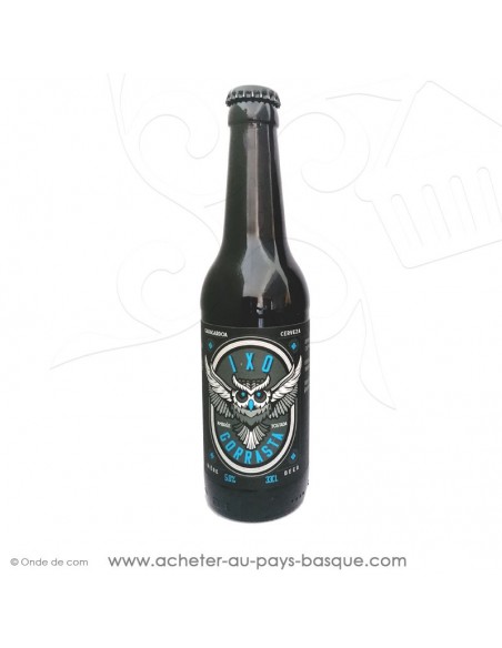 Bière Basque artisanale ici la IXO Ambrée BIO Gorrasta 5% 33cl - Egiazki spécialiste spiritueux liqueurs et alcools basques