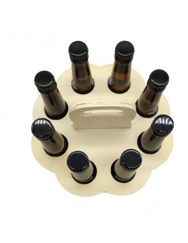 Tourniquet en bois pour 8 Bières rond avec poignée