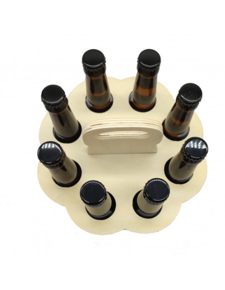 Tourniquet en bois pour 8 Bières rond avec poignée