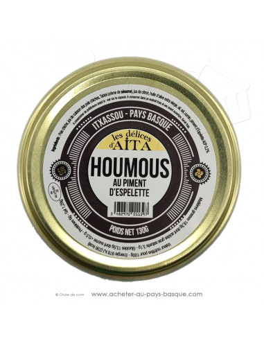 Houmous au piment d'Espelette délices d'aita itxassou - epicerie fine - plat cuisiné conserve tartinable aperitif basque