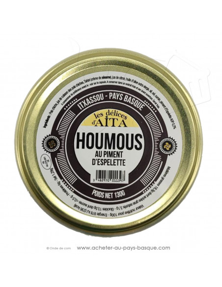 Houmous au piment d'Espelette délices d'aita itxassou - epicerie fine - plat cuisiné conserve tartinable aperitif basque