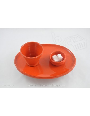 Service orange Café thé gourmand Céramique de Jean de la Terre - Ekibidea Cambo les Bains
