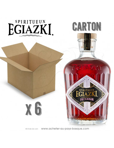 Carton de 6 Patxaran liqueur de prunelles sauvage EGIAZKI - 6x70cl