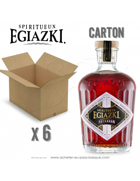 Carton de 6 Patxaran liqueur de prunelles sauvage EGIAZKI - 6x70cl