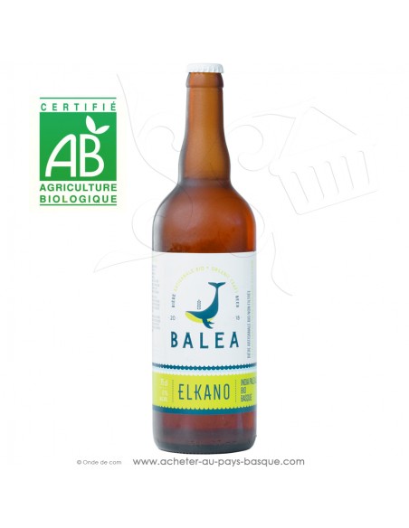Toute une gamme de bières Basques artisanales Bio ici la Elkano bière Ipa 6 % 75cl - boisson issue agriculture biologique