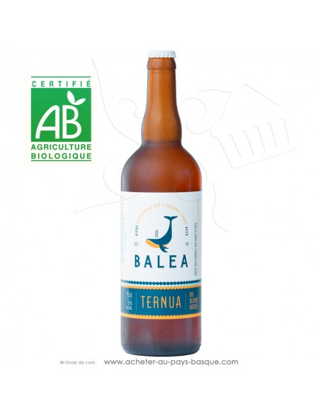 Toute une gamme de bières Basques artisanales Bio ici la Ternua bière blonde 4,5 % 75cl - boisson issue agriculture biologique