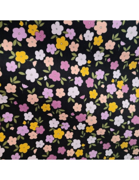 Tissu Velours cotelé milleraie cotonnoir petites fleurs Poppy - Tissus habillement au mètre vente en ligne