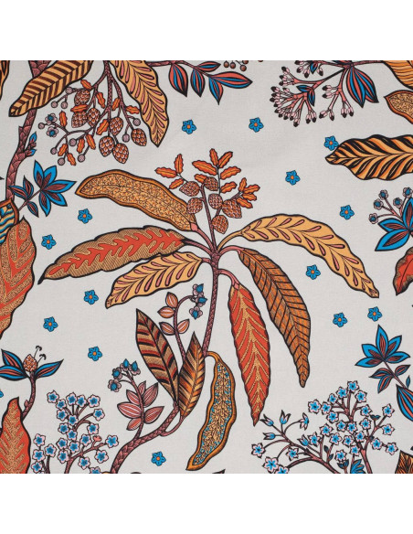 Tissu Toile coton BIBI fondgalet fleur feuillage Thevenon - tissus ameublement Biarritz - rideaux coussin sièges
