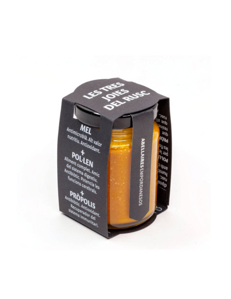 Petit pot Miel pollen propolis 125gr - epicerie fine espagnole - santé bien être nutrition
