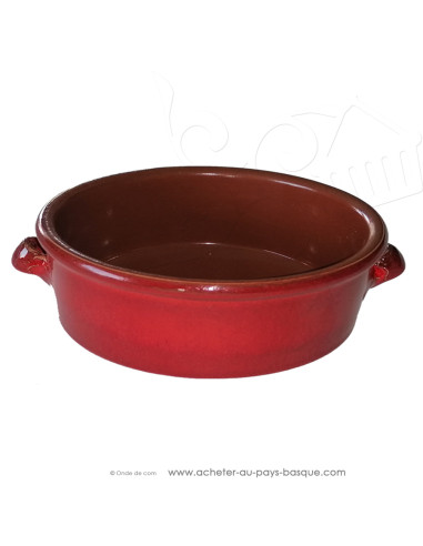 Cassolette Rouge en Terre cuite plat céramique 28cm
