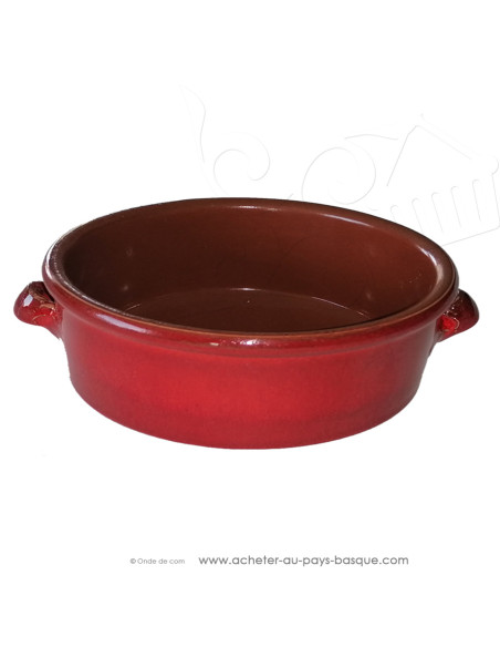 Cassolette Rouge en Terre cuite plat céramique 28cm
