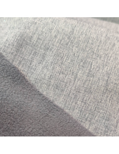 Softshell imperméable gris chiné tissu déperlant envers polaire grise - tissu habillement au mètre Biarritz