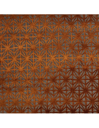 PHARAON tissu jacquard velours  bronze motif relief étoile - Tissus Thévenon au mètre - réfection siège